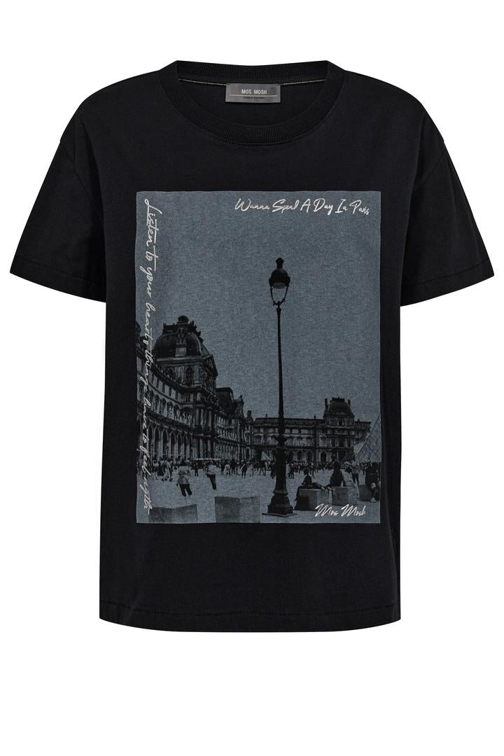 Black tee from Mos Mosh with front print 