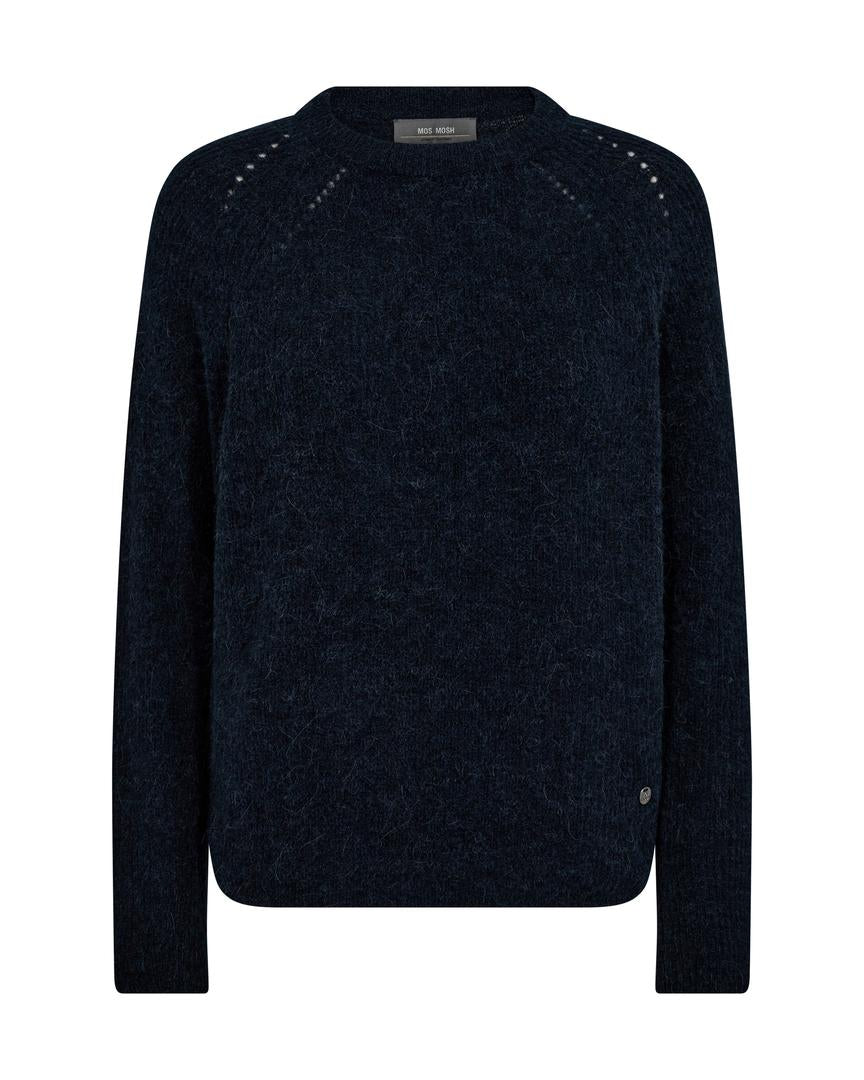 Deep Navy crew neck soft sweater. 