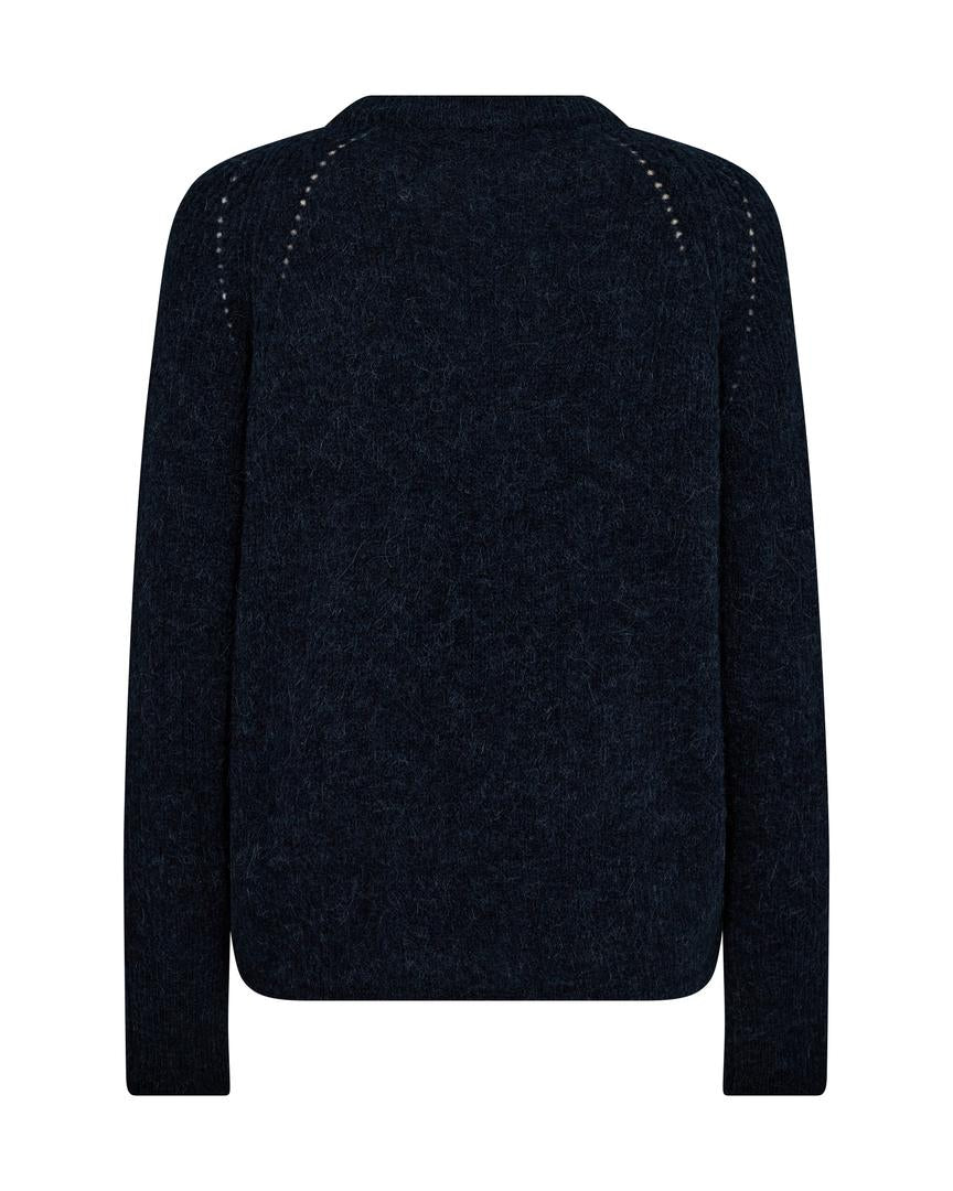 Deep Navy crew neck soft sweater. 