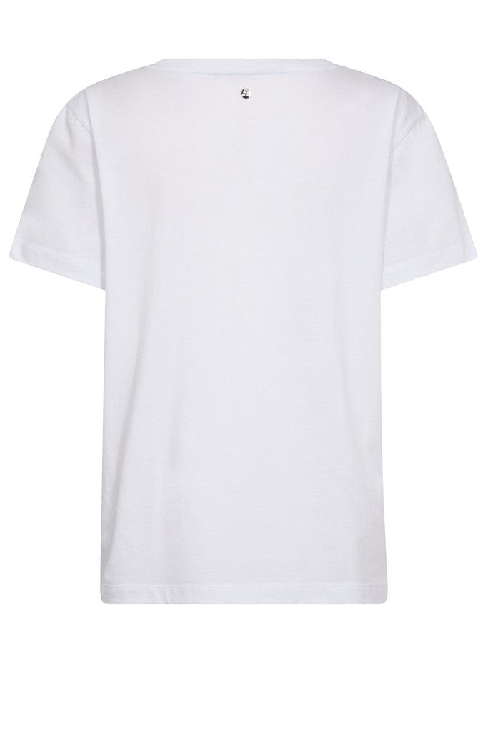 A plain white short-sleeve crewneck t-shirt shown from the back set against a solid white background.