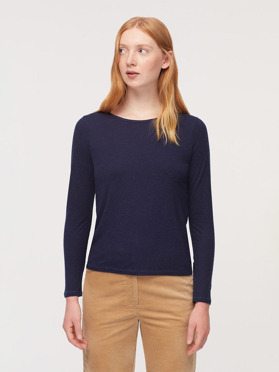 Nice Things Paloma Basic Wool T Shirt Navy