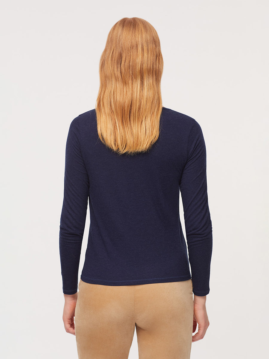 Nice Things Paloma Basic Wool T Shirt Navy