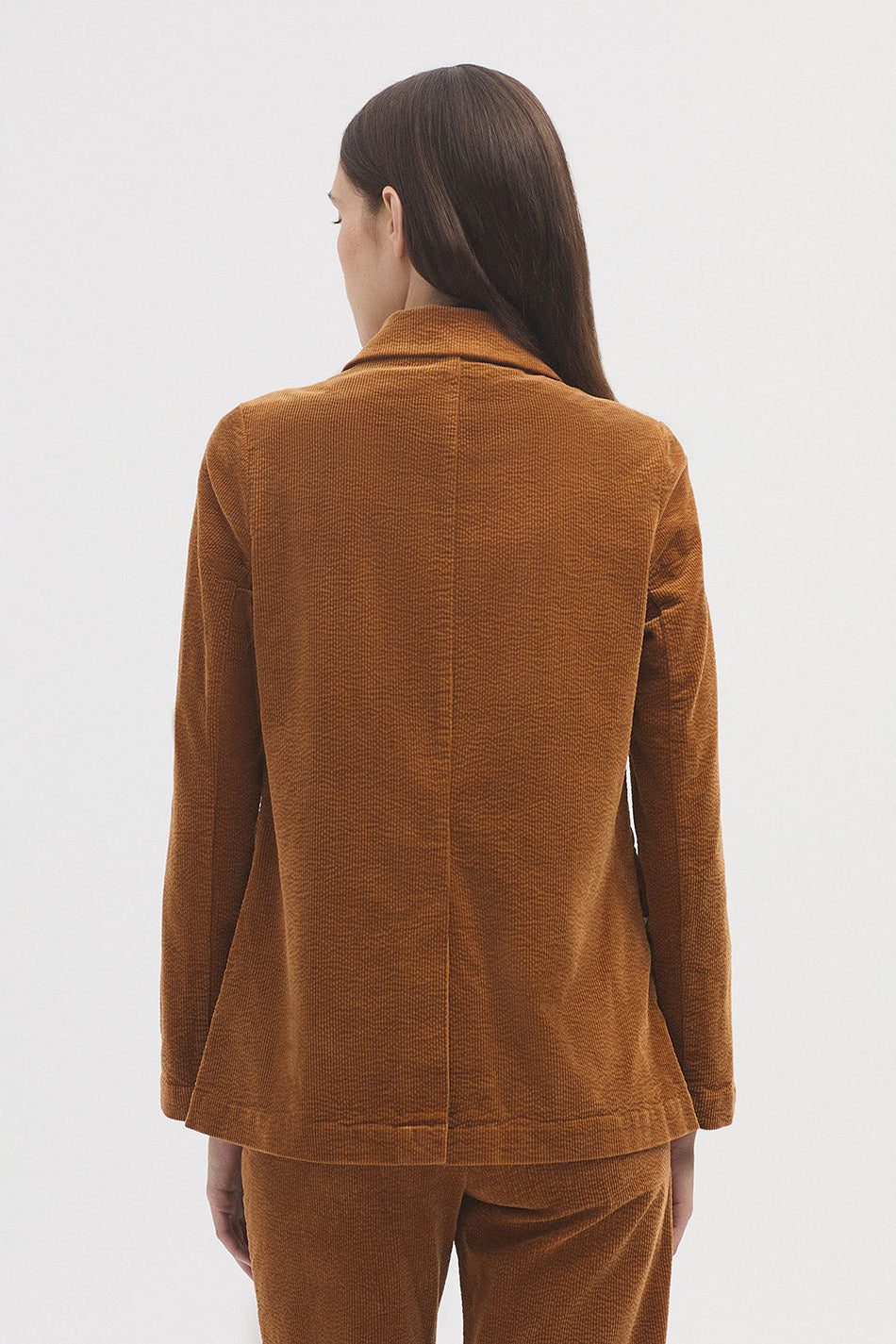 Rich Tan coloured blazer in cord fabric. 