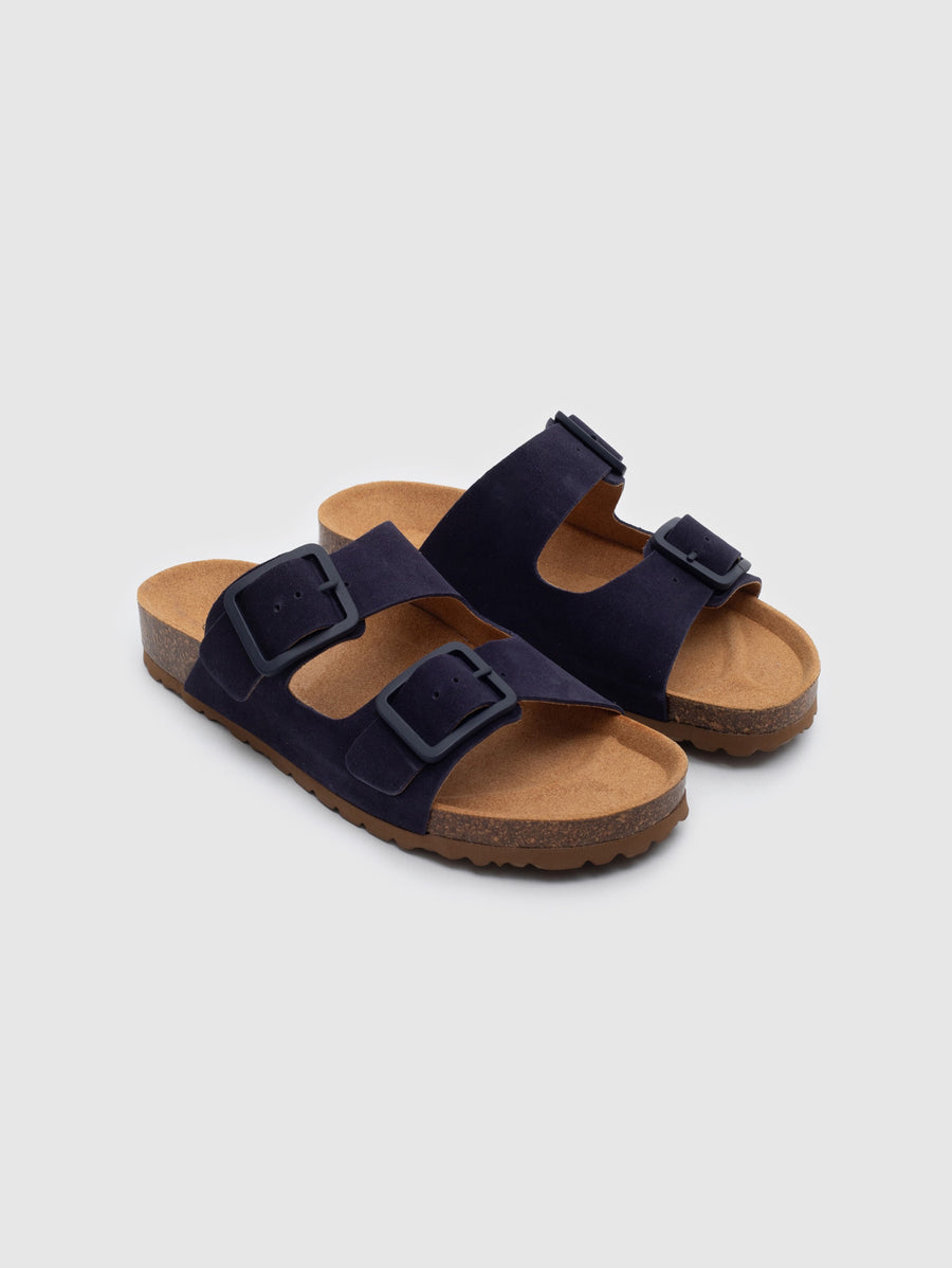 Nice Things Buckled Organic Sandals Navy