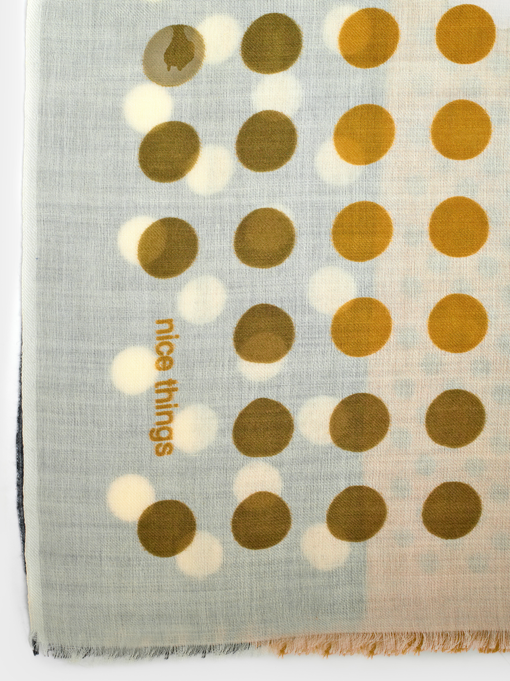 Nice Things Dot Print Shawl Olive Green 