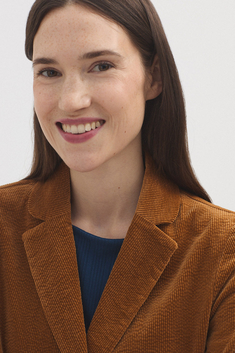 Rich Tan coloured blazer in cord fabric. 