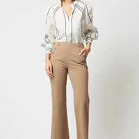 Once Was Meridian Placement Embroidered Linen Shirt - Porcelain
