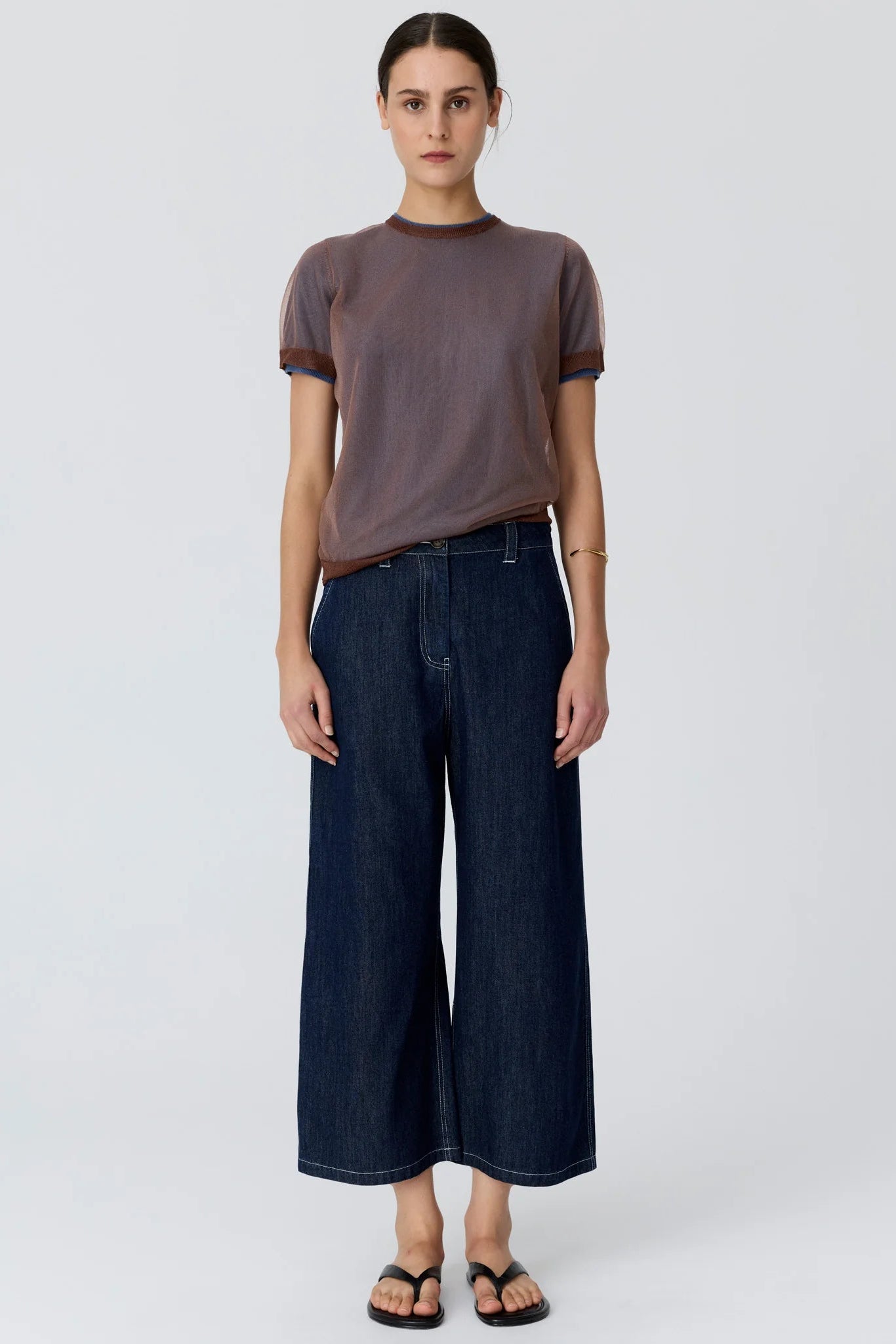 POL Kaspar Layered Chocolate &amp; Blue Tee