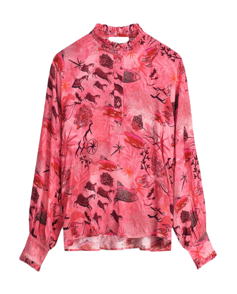 POM Amsterdam Printed Blouse - Fantastic Rose