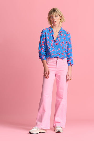 Pom Amsterdam Milly Fly Away Blue Blouse