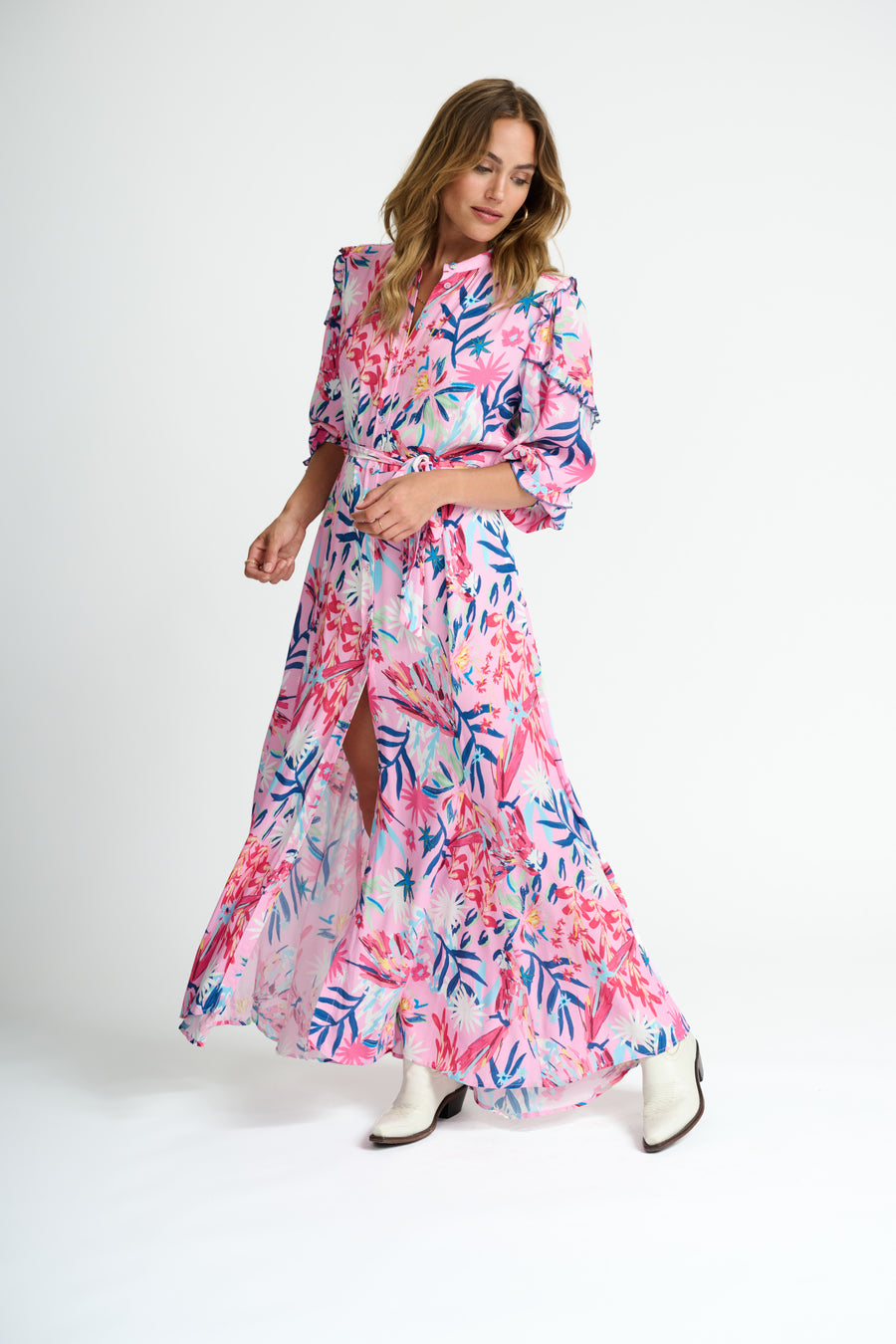 Pom Amsterdam Botanical Dress Pink