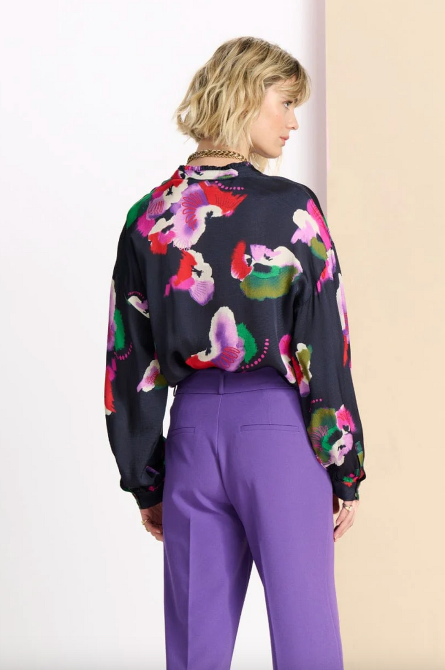 POM Amsterdam Violets Printed Blouse