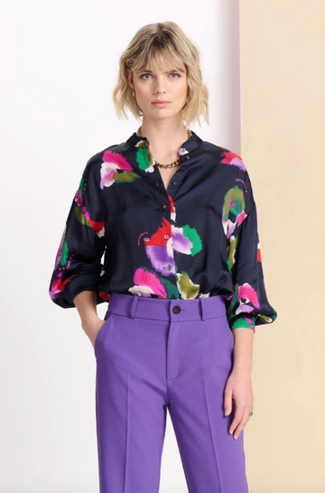 POM Amsterdam Violets Printed Blouse