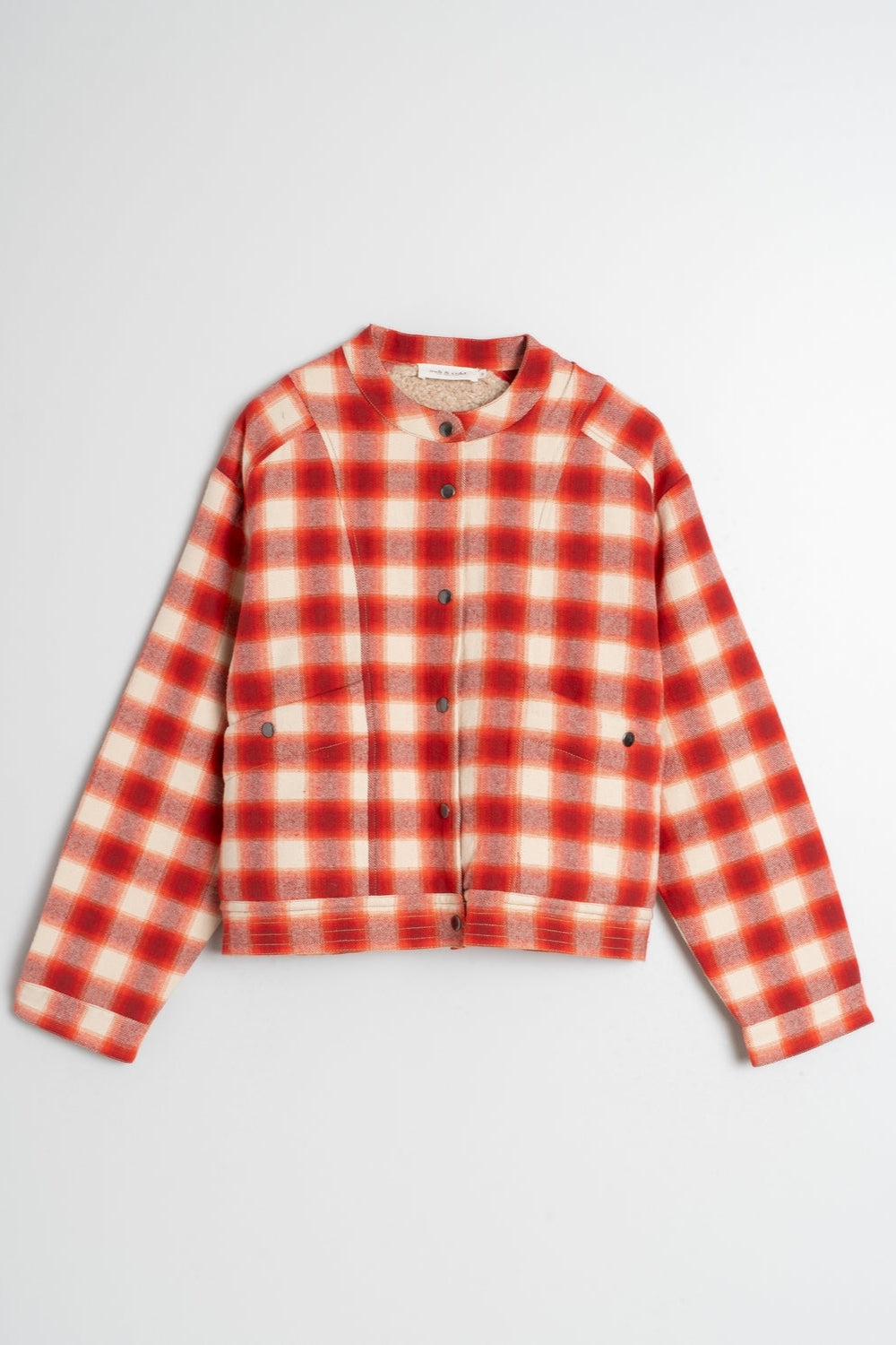 Red and White Checkered Quilted Jacket