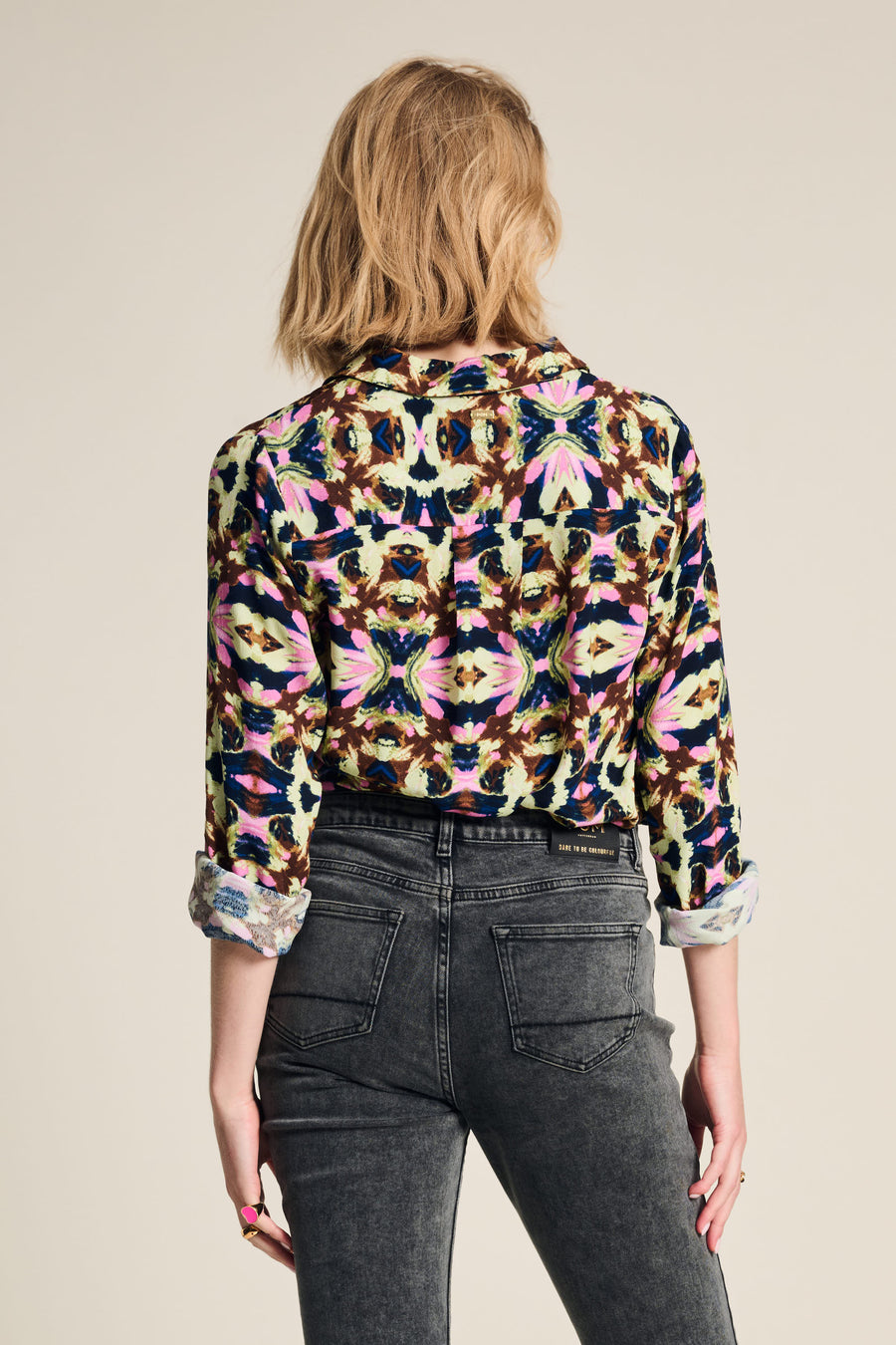 POM Amsterdam Mila Butterfly Blouse Sky