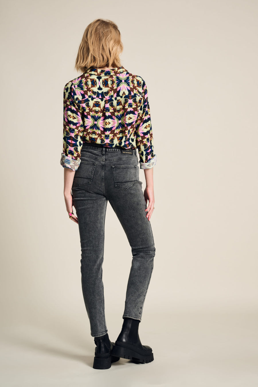 POM Amsterdam Mila Butterfly Blouse Sky
