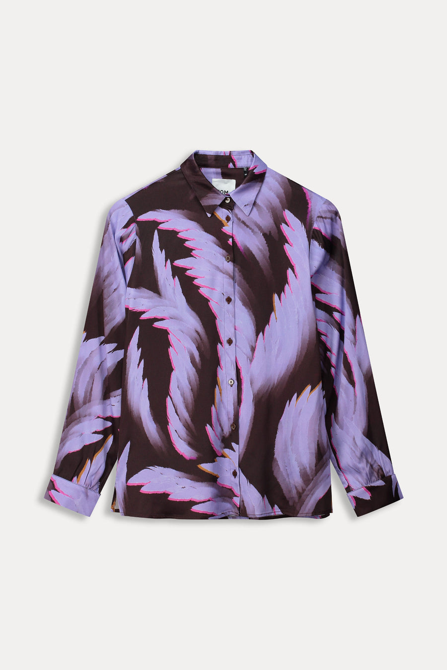 POM Amsterdam Mila Satin Feathers Blouse