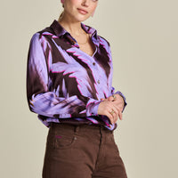 POM Amsterdam Mila Satin Feathers Blouse