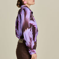 POM Amsterdam Mila Satin Feathers Blouse
