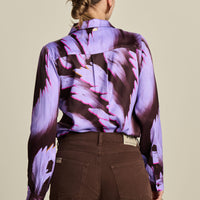 POM Amsterdam Mila Satin Feathers Blouse