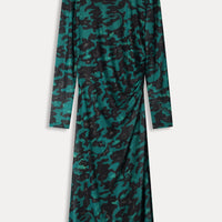 POM Amsterdam Camo Teal Mesh Dress