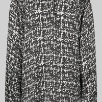 Long Sleeve shirt with round neckline and all over monochrome print. 