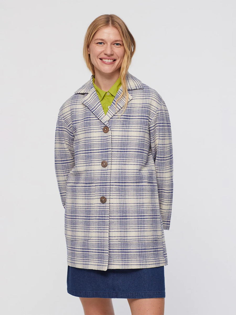 Nice Things Jacquard Checked Coat