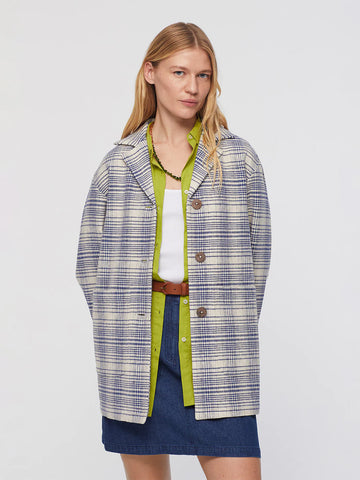 Nice Things Jacquard Checked Coat