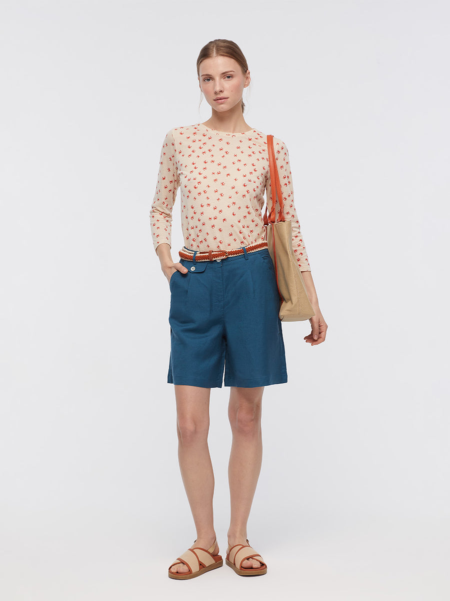 Nice Things Linen Short Peacock