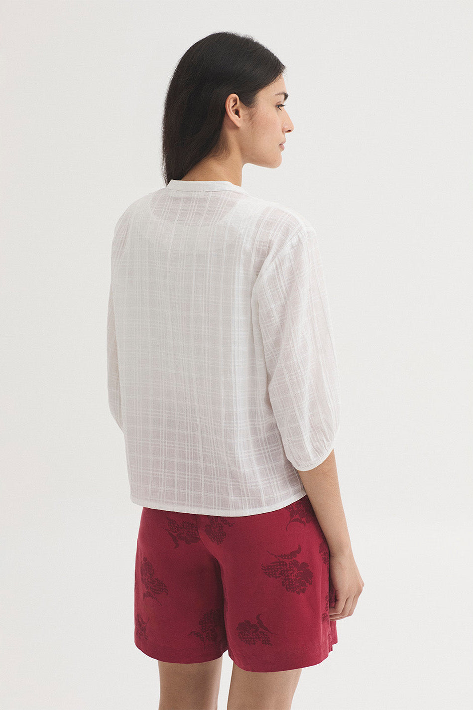 Nice Things Checkered Jacquard Blouse