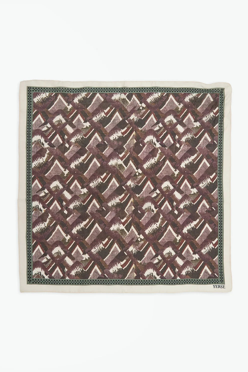 Patterned square scarf on a white background