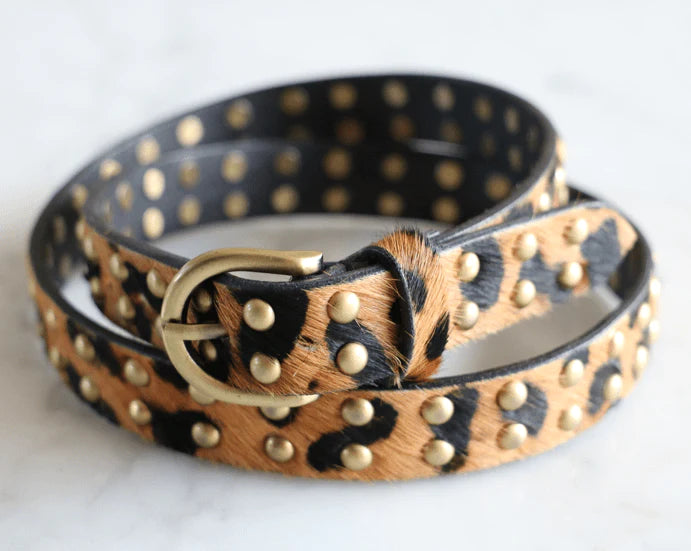 Caravan + Co Atticus Leather Belt Leopard Print