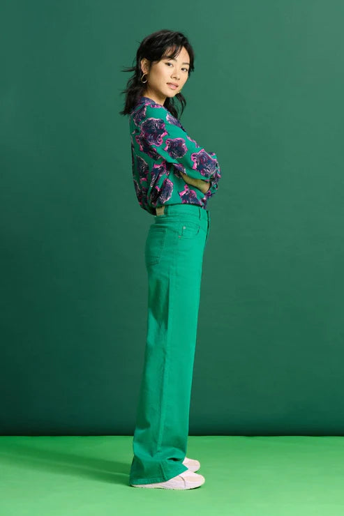 POM Amsterdam Wide Leg Jeans - Jade Green