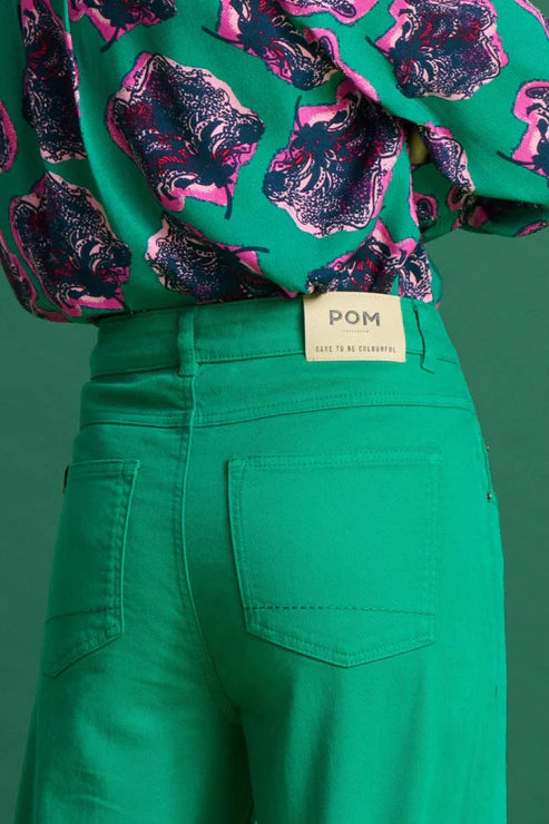 POM Amsterdam Wide Leg Jeans - Jade Green