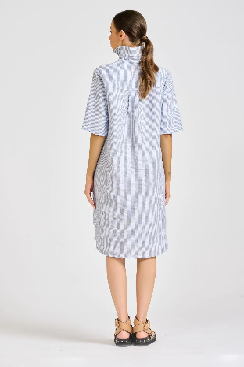 Shirty Linen Popover Dress