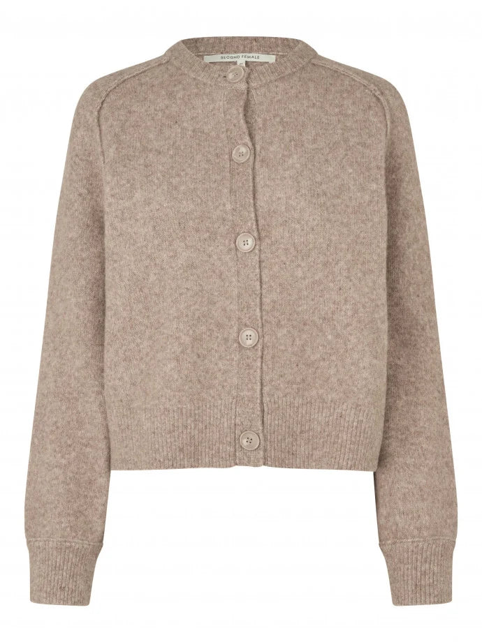 Beige cardigan on a white background