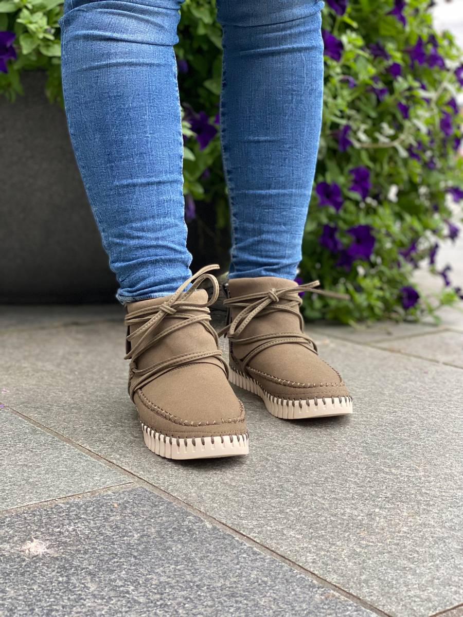 Ilse Jacobsen Tulip Shearling Ankle Boot Deep olive