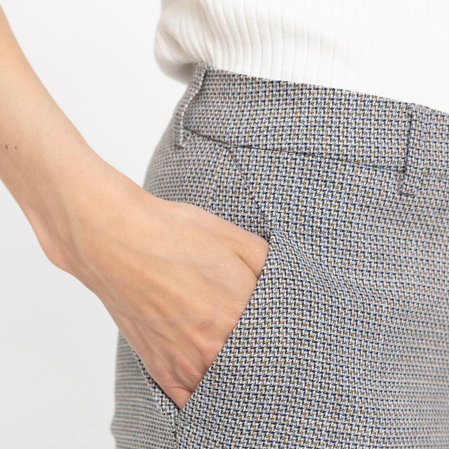 Five Units Kylie Crop Navy Sand Check Pant