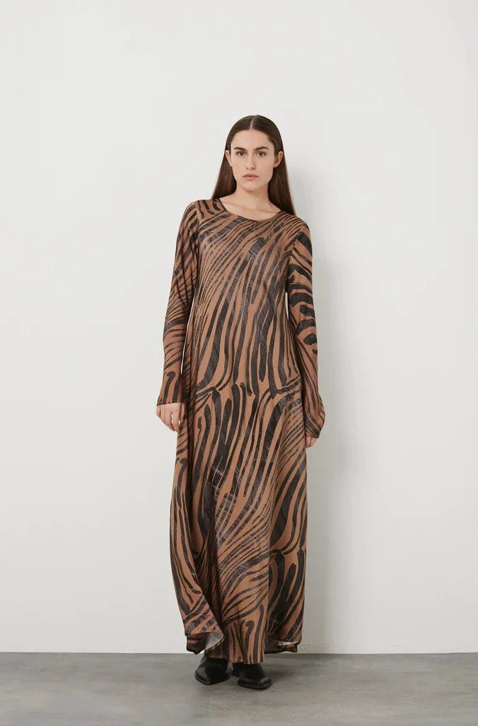 Rabens Saloner Lynette Bold Stroke Flared Dress – Foss & Kruger