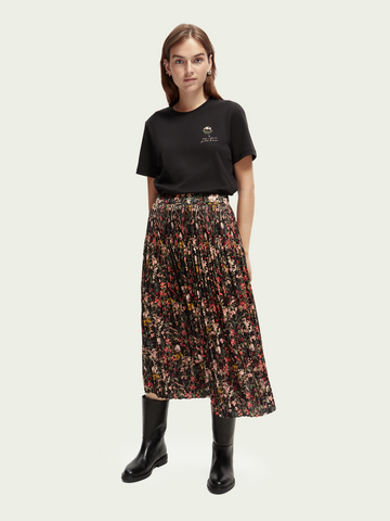 Scotch & Soda Printed Midi-Length Skirt