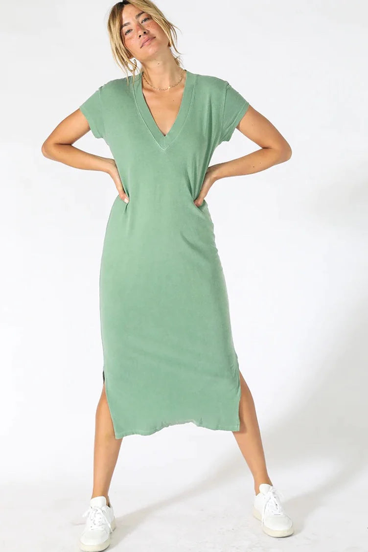 Perfect White Tee Abbey V neck T Shirt Dress